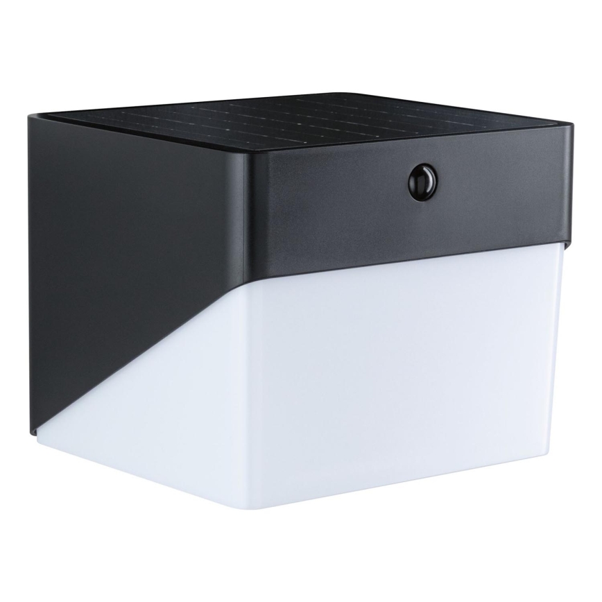 Paulmann 95746 - LED/2,3W IP44 Aplică solară de perete cu senzor EILEEN 3,7/230V 4000 mAh neagră