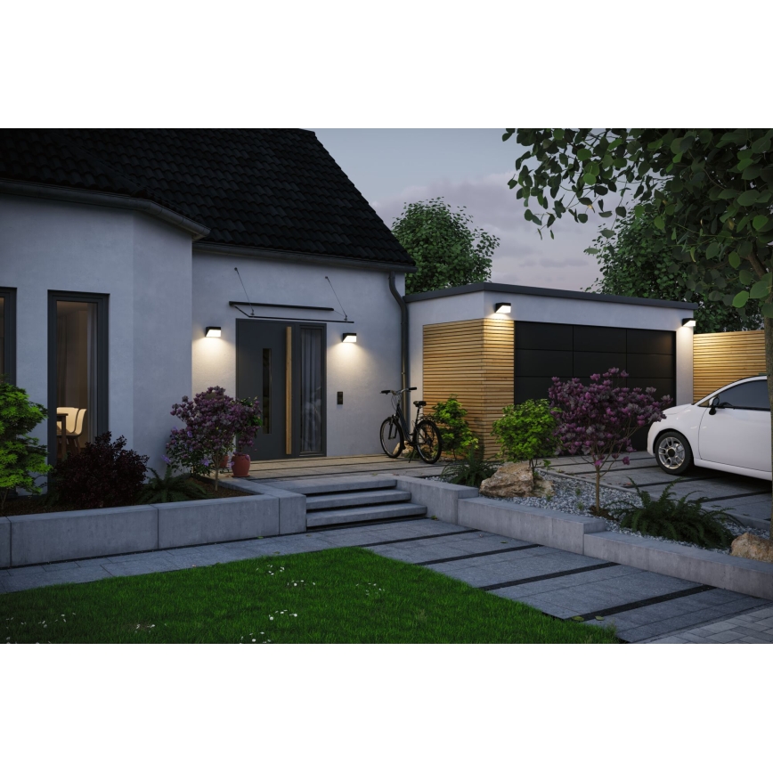 Paulmann 95746 - LED/2,3W IP44 Aplică solară de perete cu senzor EILEEN 3,7/230V 4000 mAh neagră