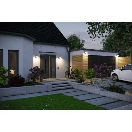 Paulmann 95747 - LED/2,3W IP44 Aplica de perete solară cu senzor CALYNE 3,7/230V 4000 mAh negru