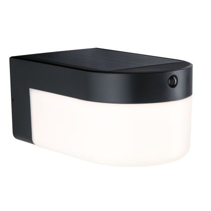 Paulmann 95747 - LED/2,3W IP44 Aplica de perete solară cu senzor CALYNE 3,7/230V 4000 mAh negru