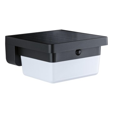 Paulmann 95748 - LED/2,3W IP44 Aplica solară de perete cu senzor ISLEEN 3,7/230V 4000 mAh neagră