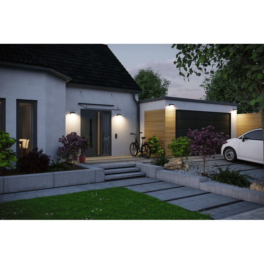 Paulmann 95748 - LED/2,3W IP44 Aplica solară de perete cu senzor ISLEEN 3,7/230V 4000 mAh neagră