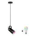 Paulmann LAVEA 79766 - Lustră suspendată pe cablu LED RGBW 1xE27/9W 230V, neagră
