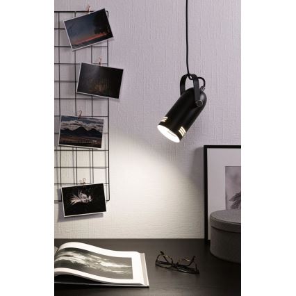 Paulmann LAVEA 79766 - Lustră suspendată pe cablu LED RGBW 1xE27/9W 230V, neagră