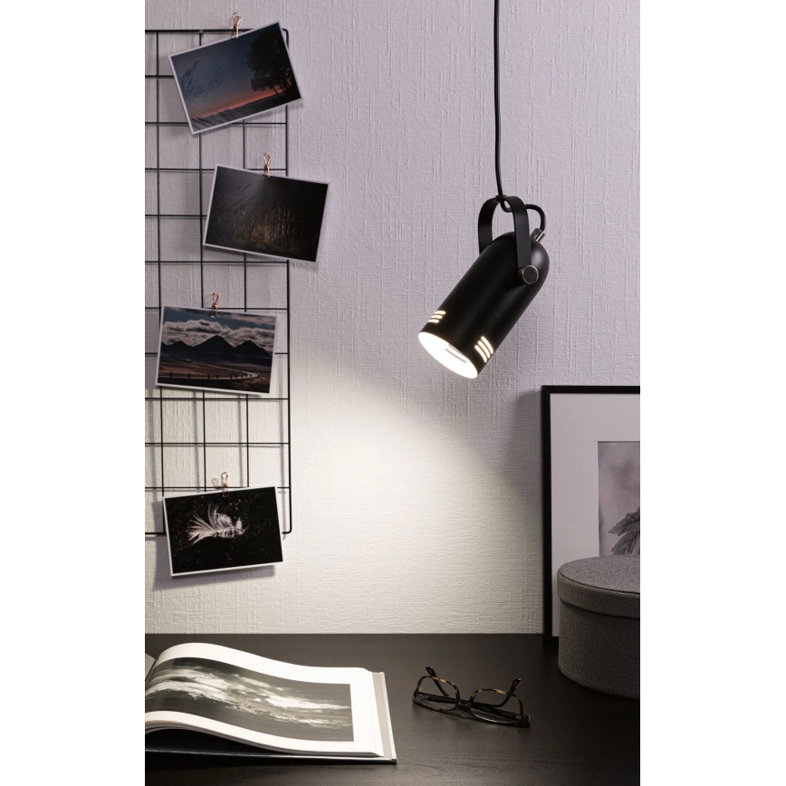 Paulmann LAVEA 79766 - Lustră suspendată pe cablu LED RGBW 1xE27/9W 230V, neagră