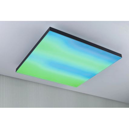 Paulmann 79913 - Plafonieră LORIA LED/31W RGBW dimabilă 230V 3000-6500K 59,5x59,5 cm negru + telecomandă