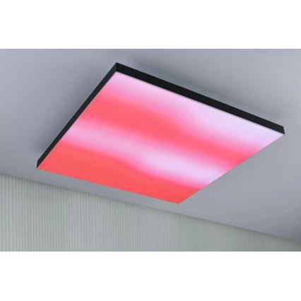 Paulmann 79913 - Plafonieră LORIA LED/31W RGBW dimabilă 230V 3000-6500K 59,5x59,5 cm negru + telecomandă