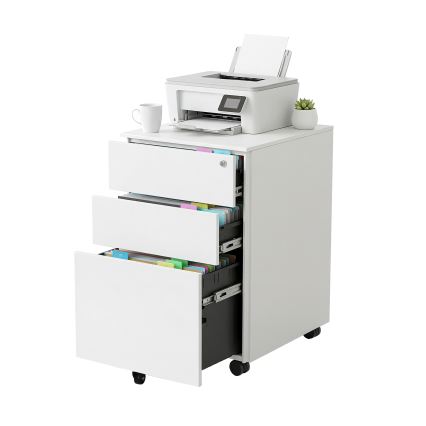 Pedestal de birou SECURIO, alb