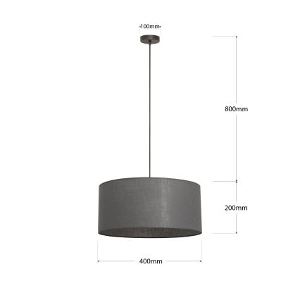 Pendul ALBA pe cablu, 1 x E27/15 W/230 V, Ø 40 cm, gri