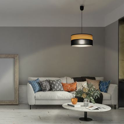 Pendul ALBA pe cablu, 1xE27/15W/230V, diametru 45 cm, negru/maro