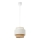 Pendul BOHO pe cablu, 1x E27, 60W, 230V, Ø 20 cm, alb/iută