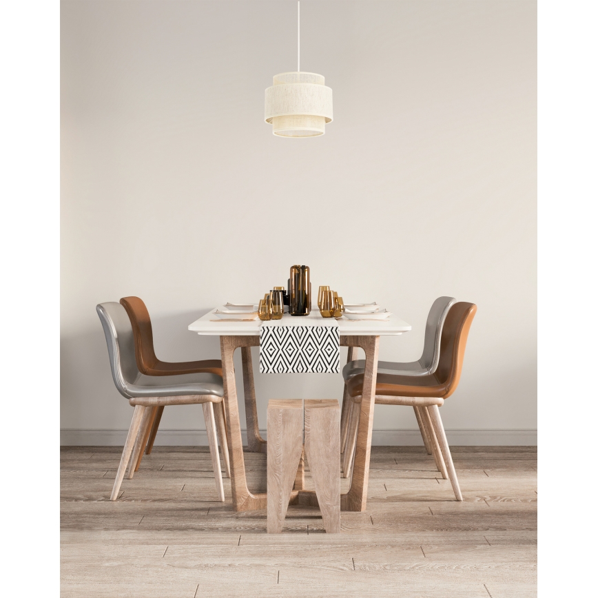 Pendul BOHO pe cablu 1xE27/60W/230V Ø 20 cm crem/iută