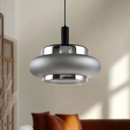 Pendul BRIZI 1xE27/40W/230V gri/fumuriu