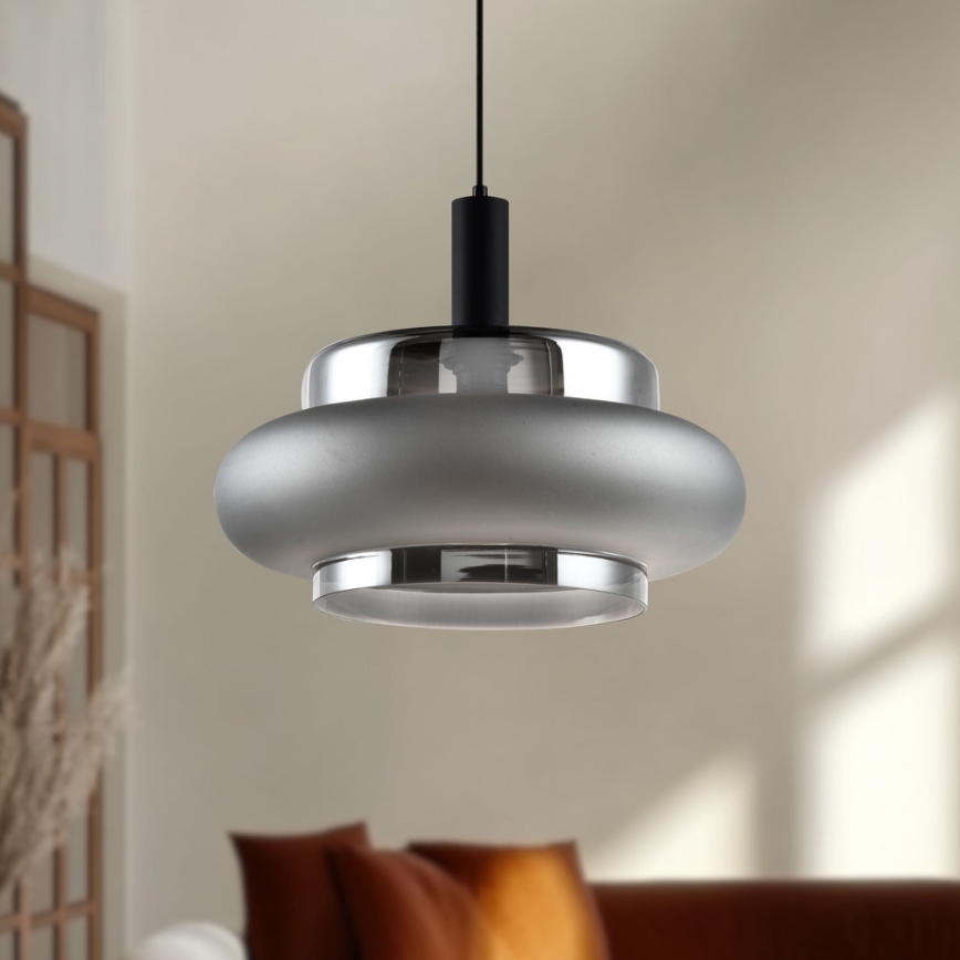 Pendul BRIZI 1xE27/40W/230V gri/fumuriu