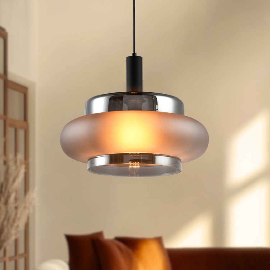 Pendul BRIZI 1xE27/40W/230V gri/fumuriu