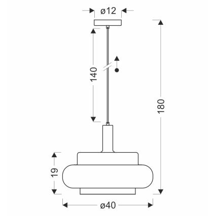 Pendul BRIZI 1xE27/40W/230V gri/fumuriu