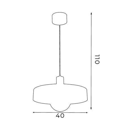 Pendul CANAN pe cablu, 1x E27/15W/230V, Ø 40 cm, bej