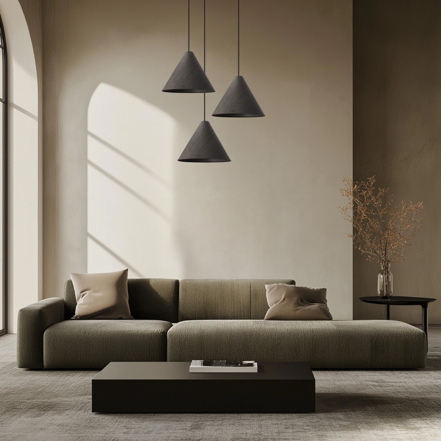 Pendul CONO pe cablu, 1x E27/40W/230V, furnir de abanos