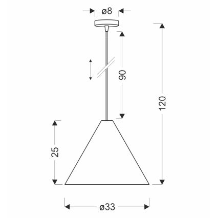 Pendul CONO pe cablu, 1x E27/40W/230V, furnir de abanos