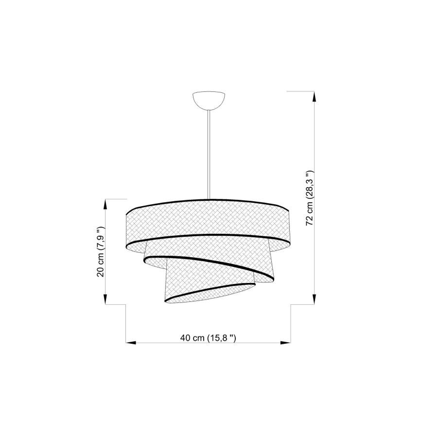 Pendul COUPER pe cablu 1xE27/60W/230V bej/crom lucios