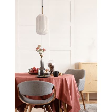 Pendul CRESTO pe cablu 1xE27/40W/230V alb/auriu