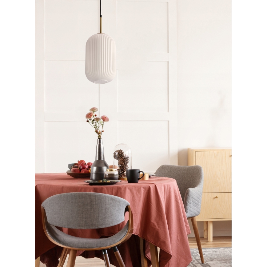 Pendul CRESTO pe cablu 1xE27/40W/230V alb/auriu