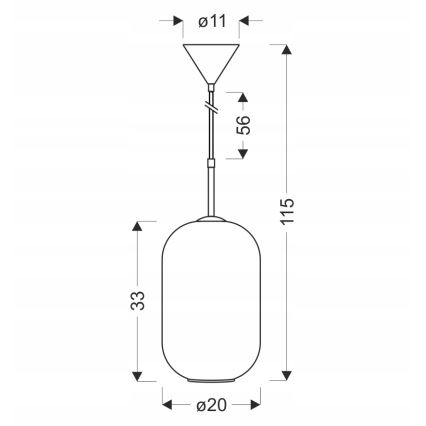 Pendul CRESTO pe cablu 1xE27/40W/230V alb/auriu