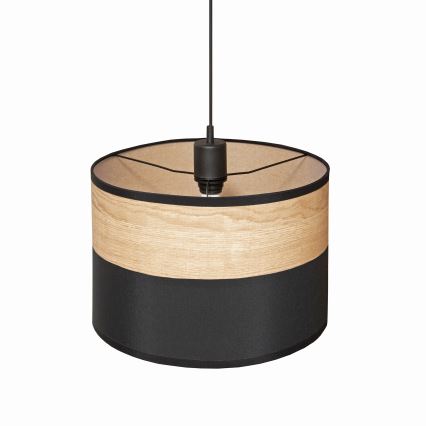 Pendul cu cablu ALBA 1xE27/15W/230V, Ø 20 cm, negru/maro