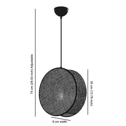 Pendul cu cablu BIG DRUM 1xE27/60W/230V, crem