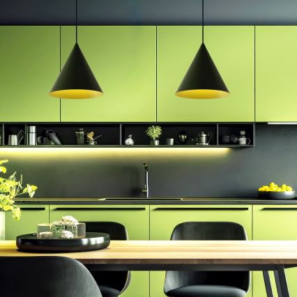 Pendul cu cablu ETNA II, 1xE27/15W/230V, Ø25 cm, verde