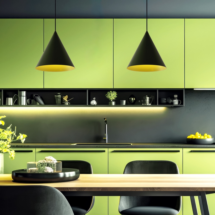 Pendul cu cablu ETNA II, 1xE27/15W/230V, Ø25 cm, verde