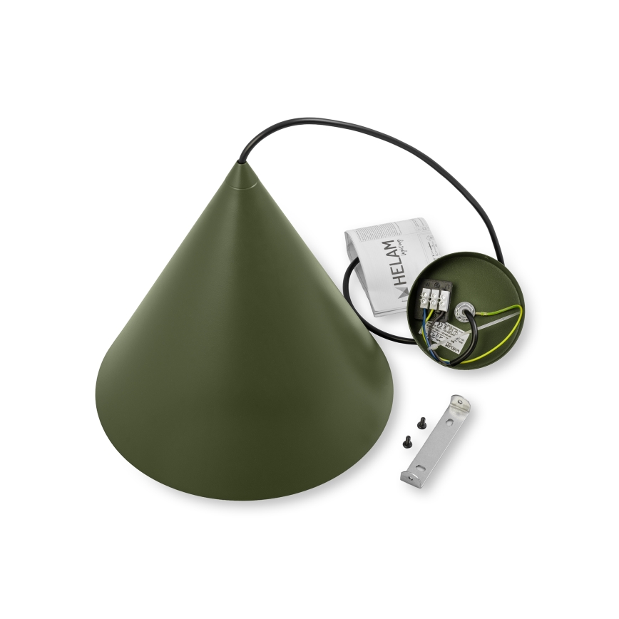 Pendul cu cablu ETNA II, 1xE27/15W/230V, Ø25 cm, verde
