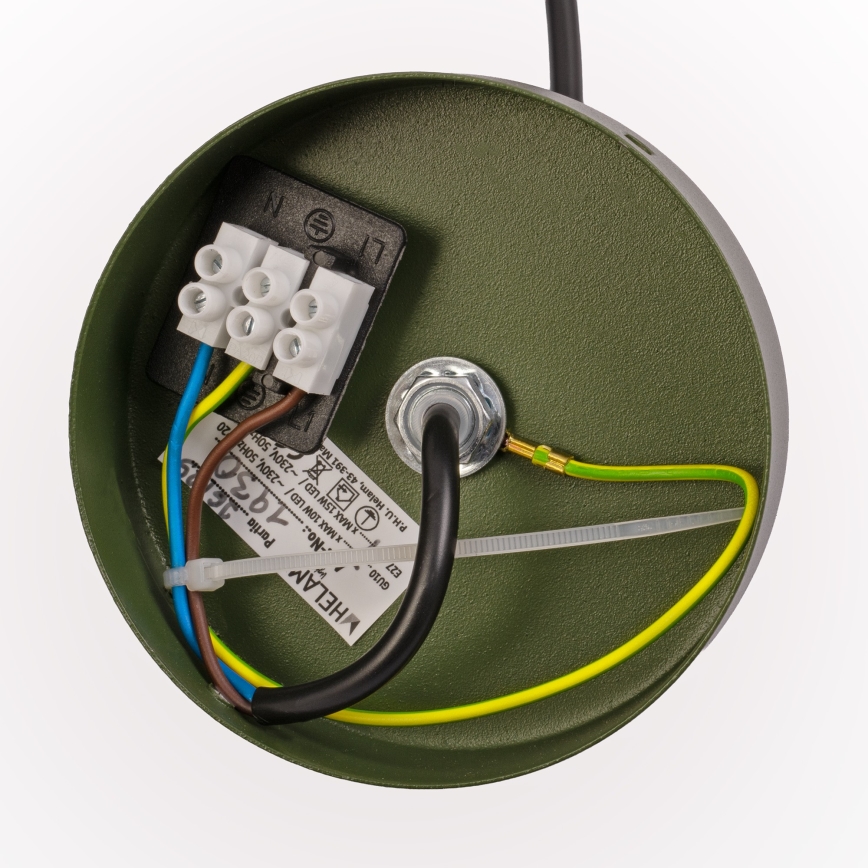 Pendul cu cablu ETNA II, 1xE27/15W/230V, Ø25 cm, verde