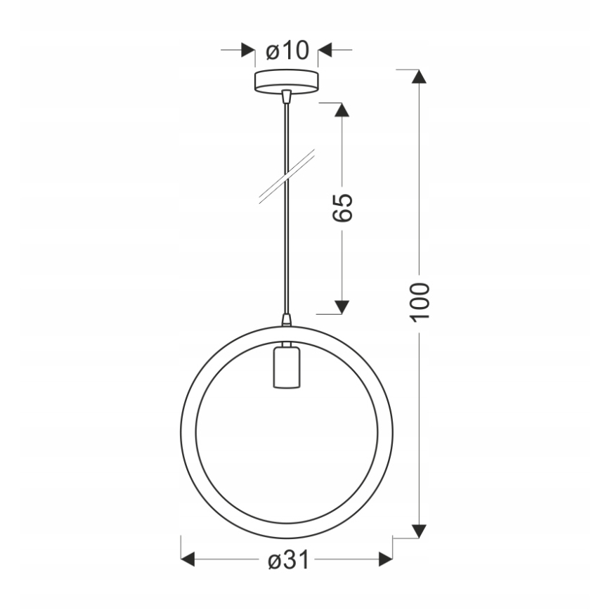 Pendul cu cablu KOLO 1xE27/40W/230V bej/negru