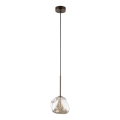 Pendul cu cablu LAVA 1xG9/8W/230V, bronz/bej fumuriu