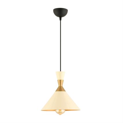 Pendul cu cablu MONZA 1x E27/40W/230V Ø 25 cm crem/auriu