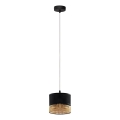 Pendul cu cablu PAGLIA 1xE27/15W/230V negru/ratan