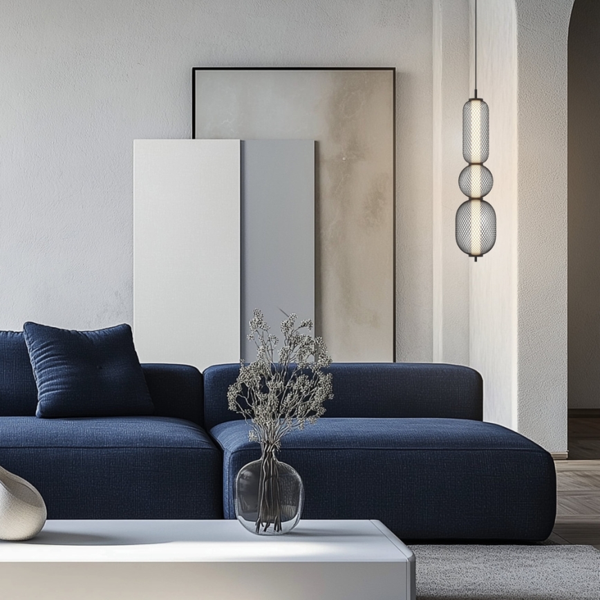 Pendul cu cablu PUMA LED/15W/230V, diam. 14 cm, negru