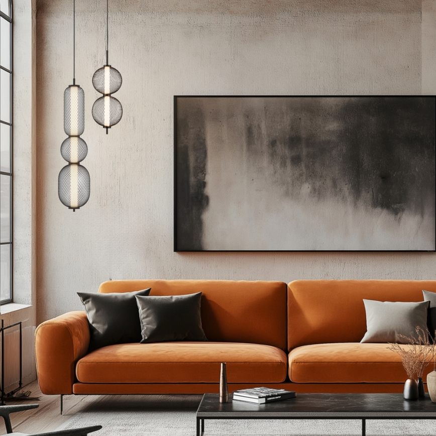 Pendul cu cablu PUMA LED/15W/230V, diam. 14 cm, negru