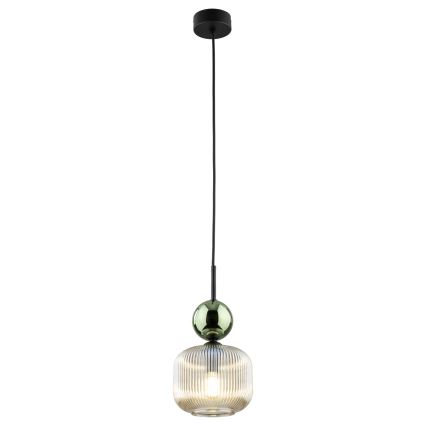 Pendul cu cablu SOPHIA 1xE14/10W/230V negru/verde/bej fumuriu