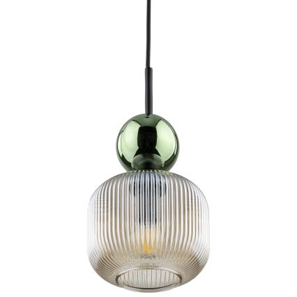 Pendul cu cablu SOPHIA 1xE14/10W/230V negru/verde/bej fumuriu