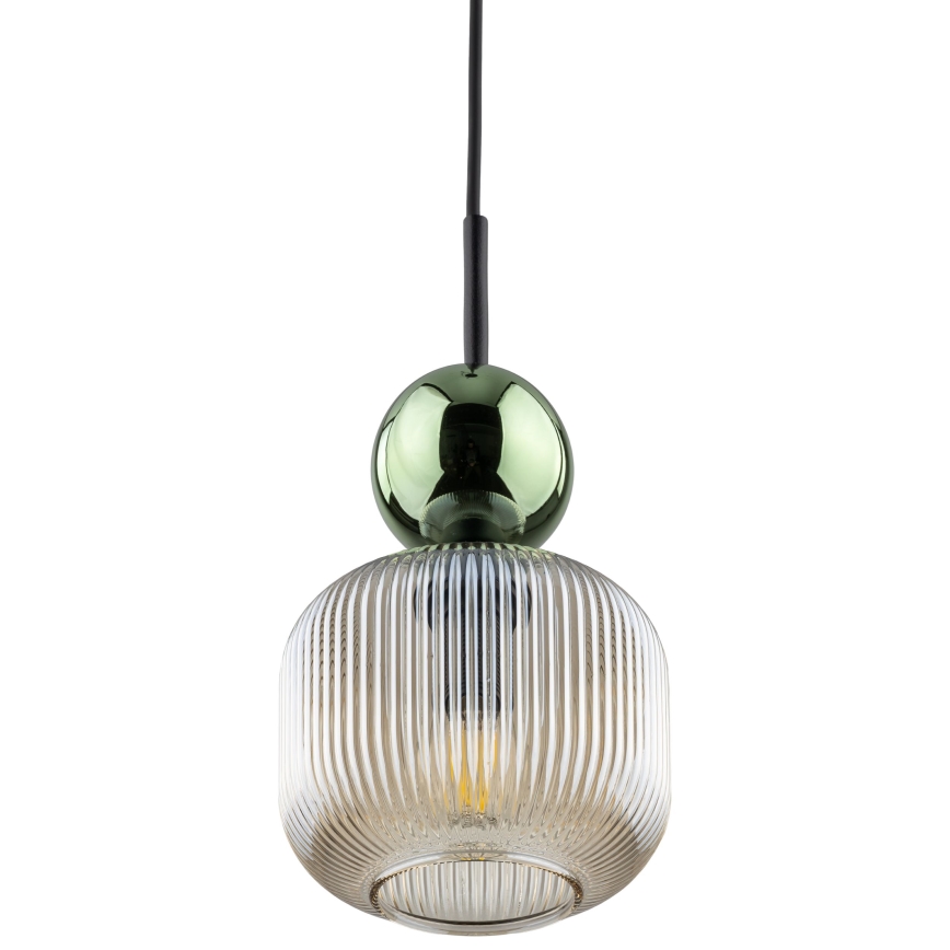 Pendul cu cablu SOPHIA 1xE14/10W/230V negru/verde/bej fumuriu