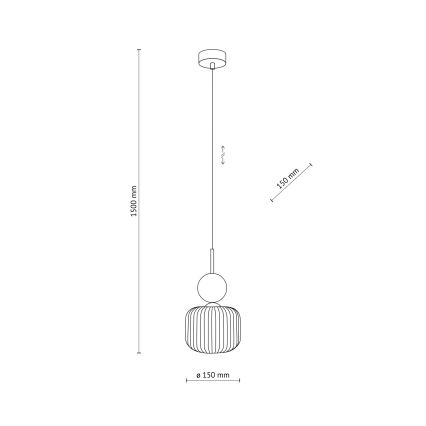 Pendul cu cablu SOPHIA 1xE14/10W/230V negru/verde/bej fumuriu