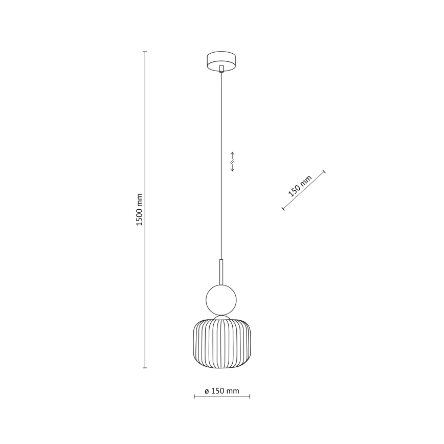 Pendul cu cablu SOPHIA 1xE14/10W/230V negru/verde/bej fumuriu
