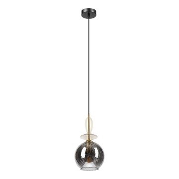 Pendul cu cablu VELLO 1xE27/15W/230V negru/bej fumuriu/negru