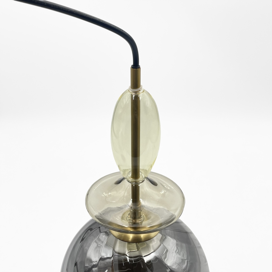 Pendul cu cablu VELLO 1xE27/15W/230V negru/bej fumuriu/negru