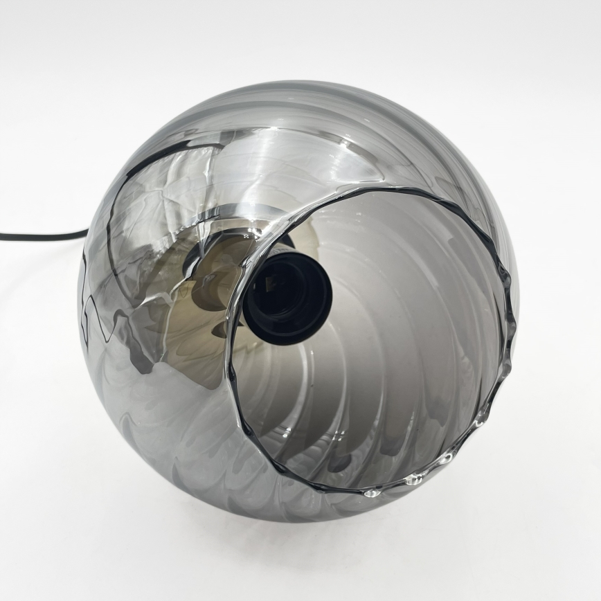 Pendul cu cablu VELLO 1xE27/15W/230V negru/bej fumuriu/negru