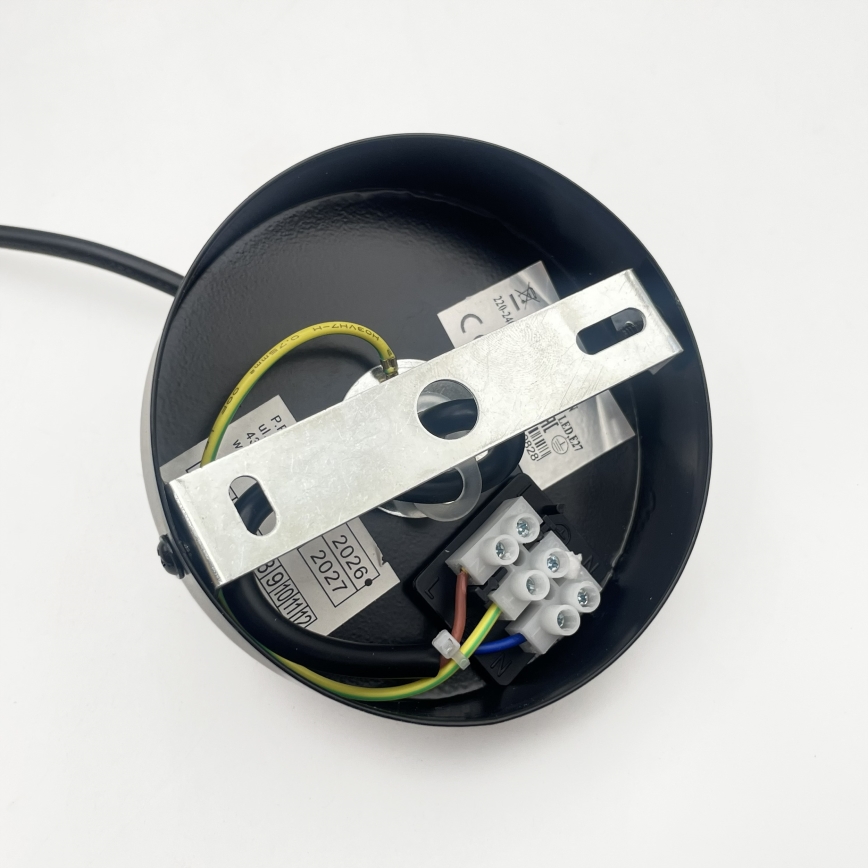 Pendul cu cablu VELLO 1xE27/15W/230V negru/bej fumuriu/negru