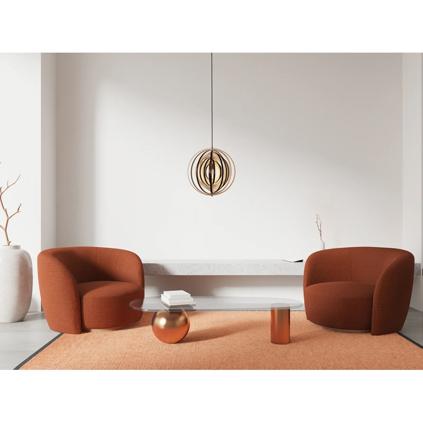 Pendul din lemn cu cablu, 1xE27/60W/230V, Ø 43,5 cm, lemn masiv/furnir/lemn de cauciuc