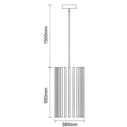 Pendul din lemn masiv pe cablu, 1xE27/60W/230V, diametru 38 cm, frasin/lemn de cauciuc